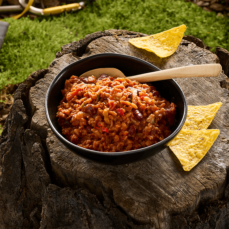 Veganes Gemüse Chili mit Reis – würziges Chili mit Paprika, Bohnen und Reis