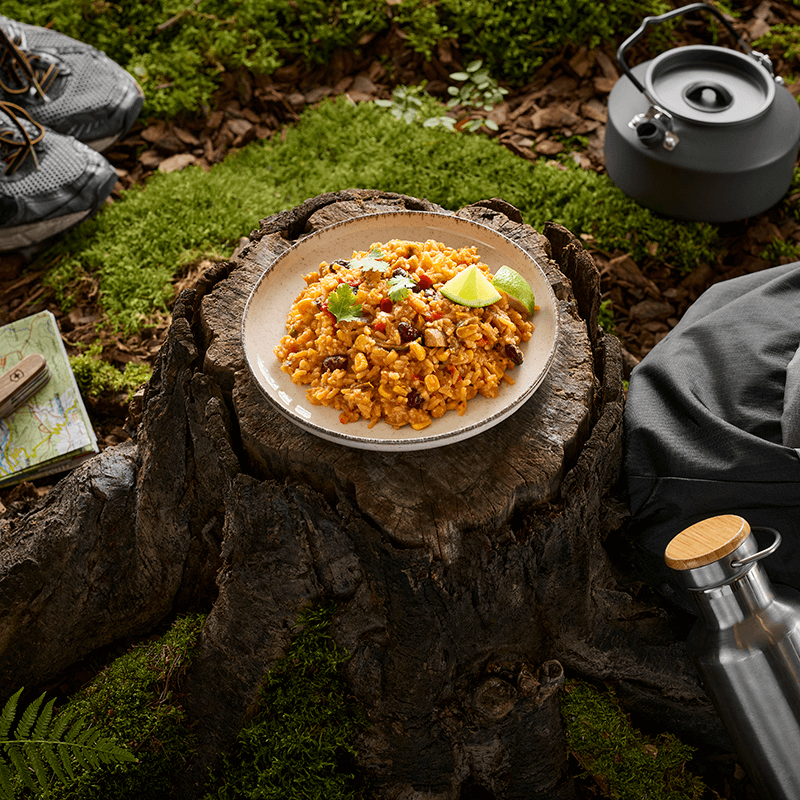 Chicken Fajita mit Reis in 10 Minuten, ideal für unterwegs